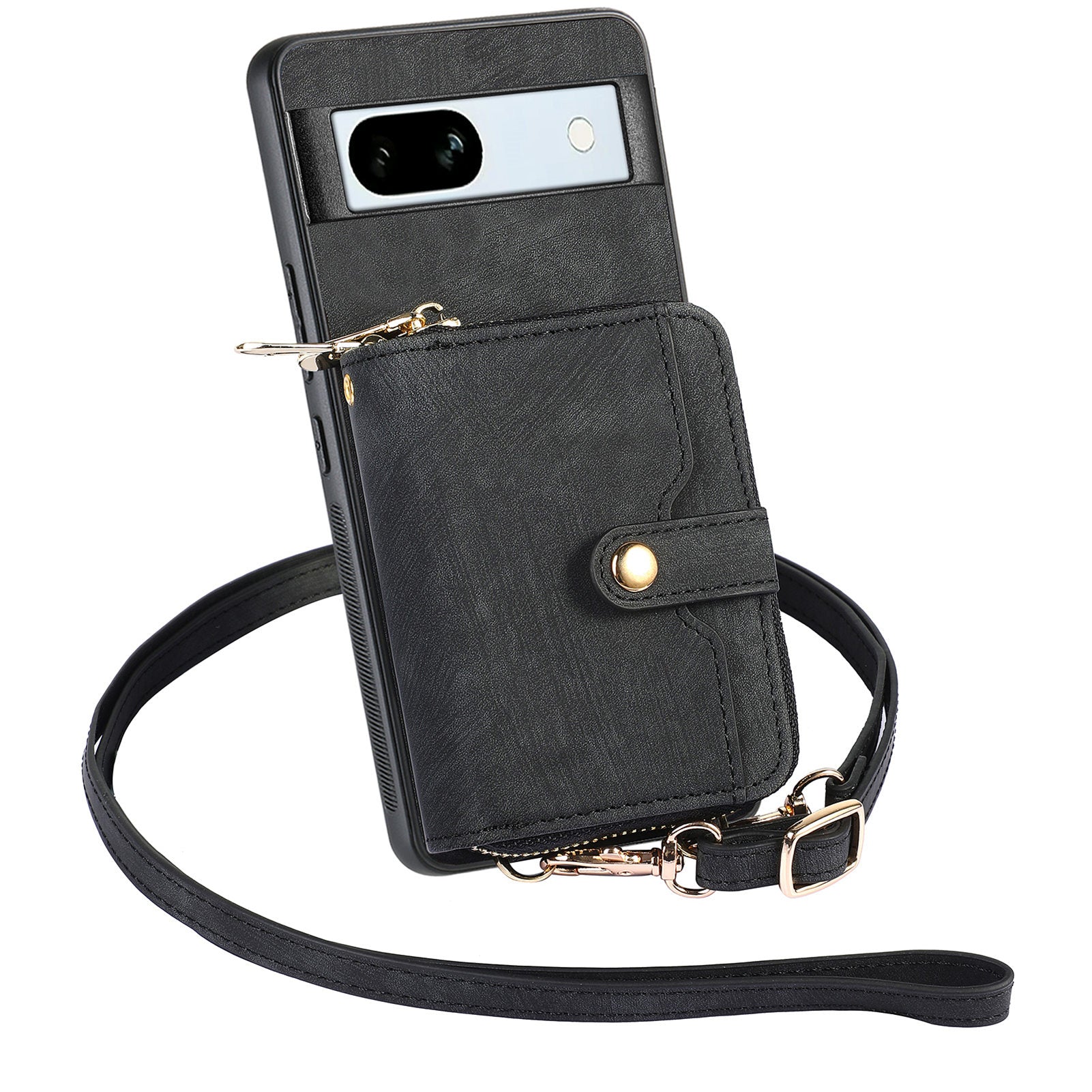 D3 for Google Pixel 7a Phone Case with Shoulder Strap Zipper Wallet Leather+PC+TPU Cover D3 for Google Pixel 7a Phone Case with Shoulder Strap Zipper Wallet Leather+PC+TPU Cover